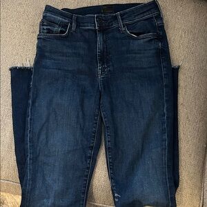 MOTHER Women's Deep Blue Wide leg jeans